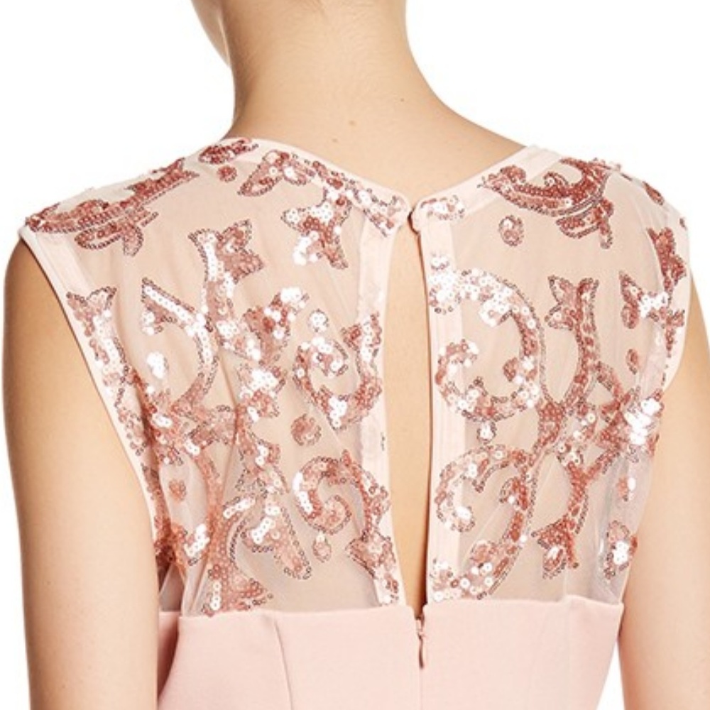 MARINA Petite 14 New Sequin Mesh Embroidered Top DRESS Sheath BLUSH Hot🔥 🎉HP🎉 - Picture 11 of 11